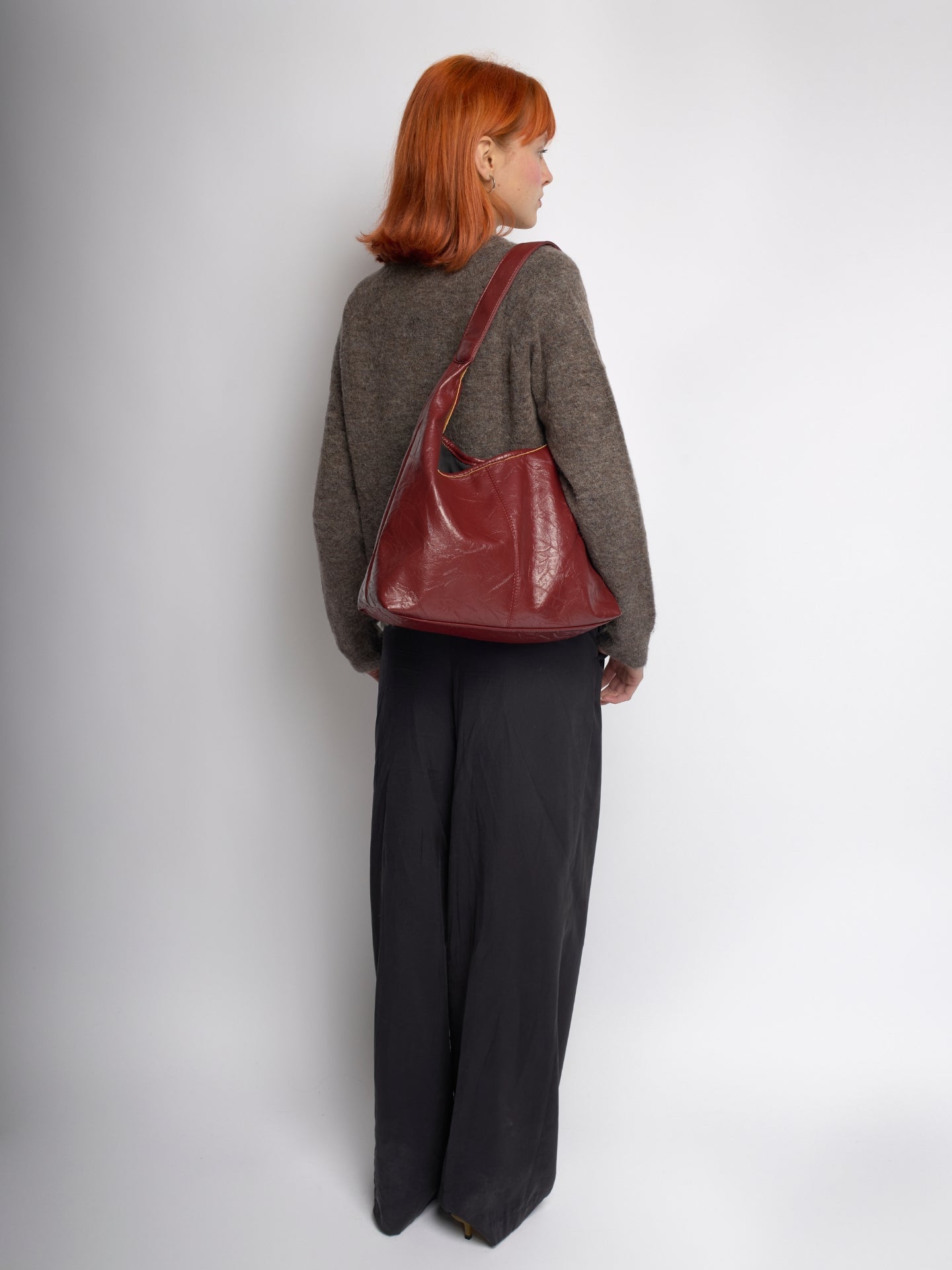 Soft Leather-Effect Tote Bag in Black with Matching Pouch | Spacious Everyday Shoulder Bag with Compartments | Koossa
