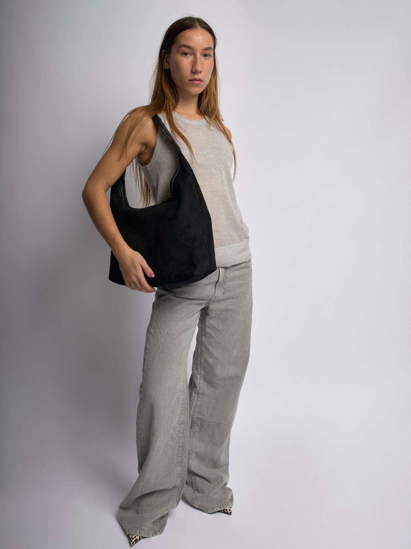 Slouchy Suede-Effect Hobo Bag with Single Shoulder Strap for Everyday Elegance and Effortless Winter Style | Koossa