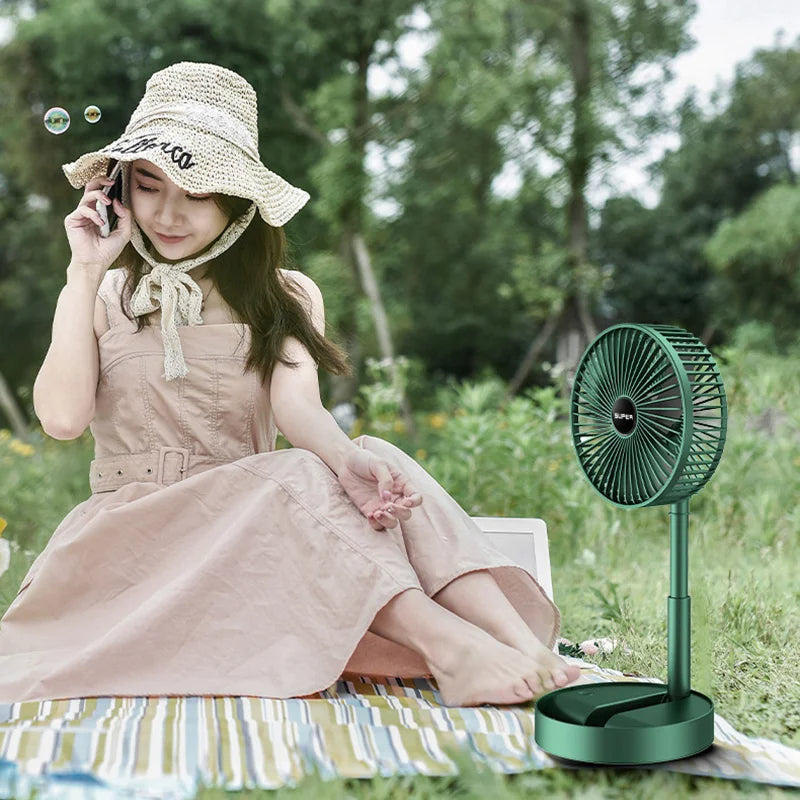 Compact USB Desk Fan with Five Speed Settings and Foldable Design for Office and Travel | Koossa