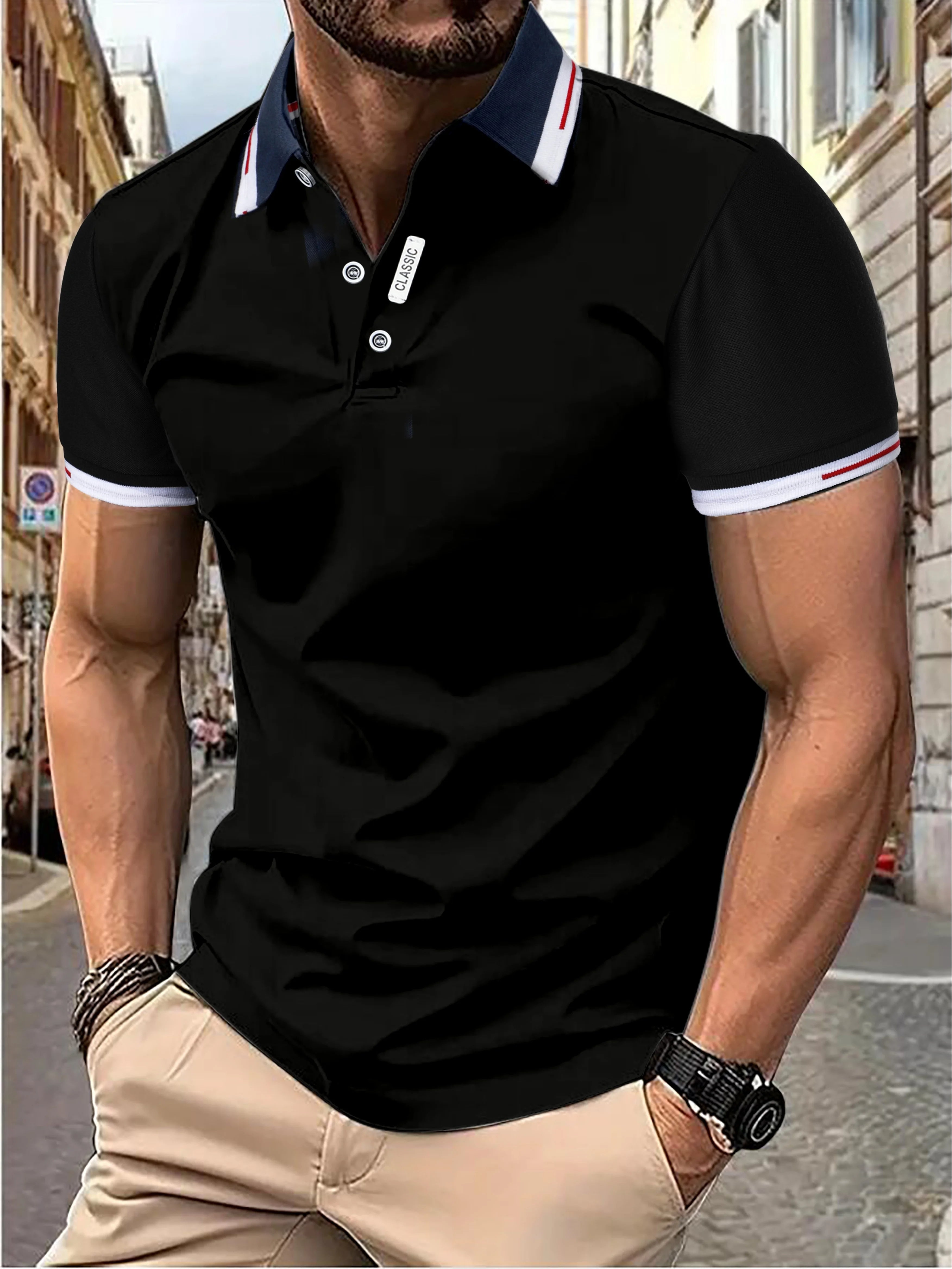 Men's Classic Polo Shirt with Button Placket — Smart Casual Top for Everyday Elegance & Refined Weekend Wear | Koossa