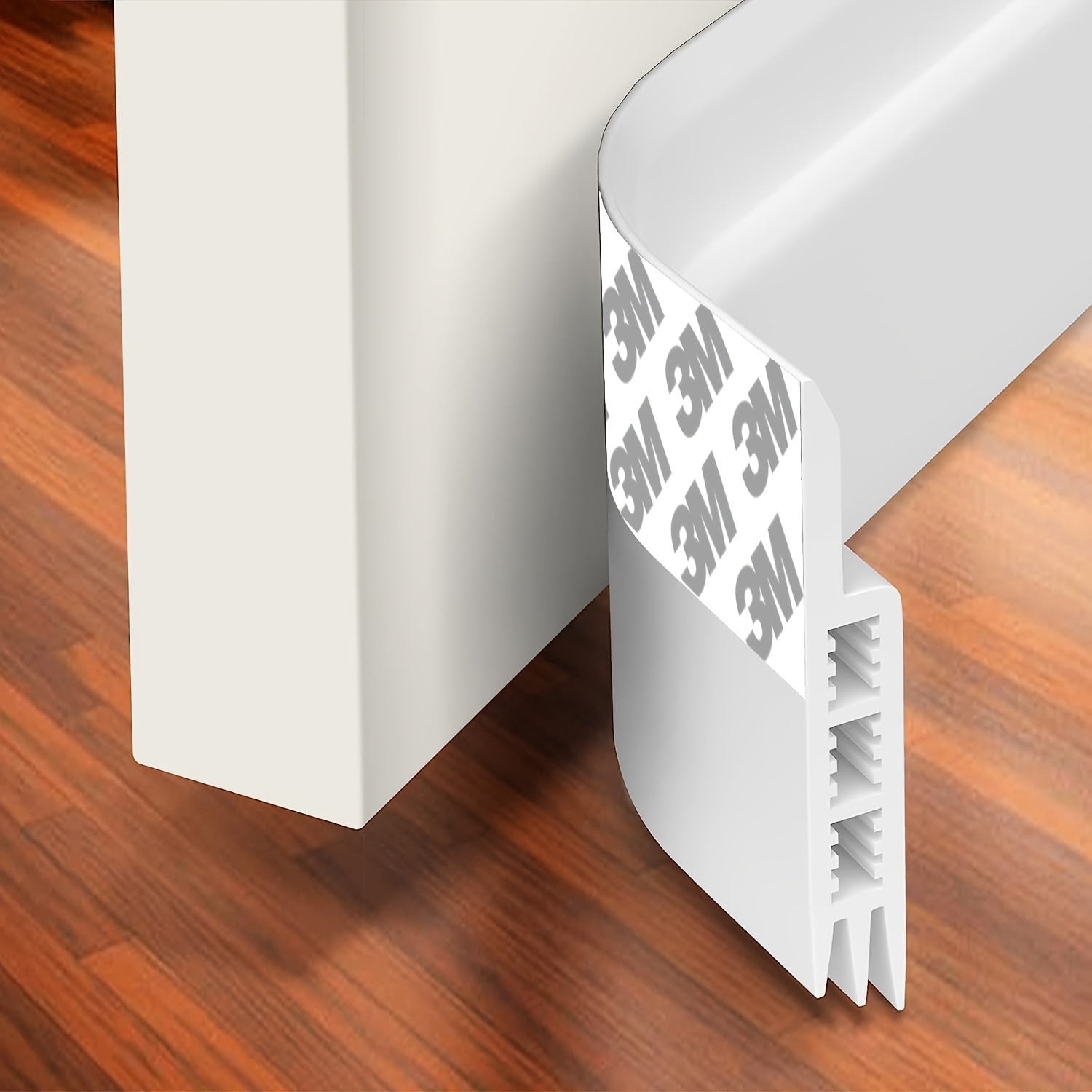 Bas de porte isolant silicone blanc autocollant 99 cm protection thermique acoustique confort économie énergie | Koossa