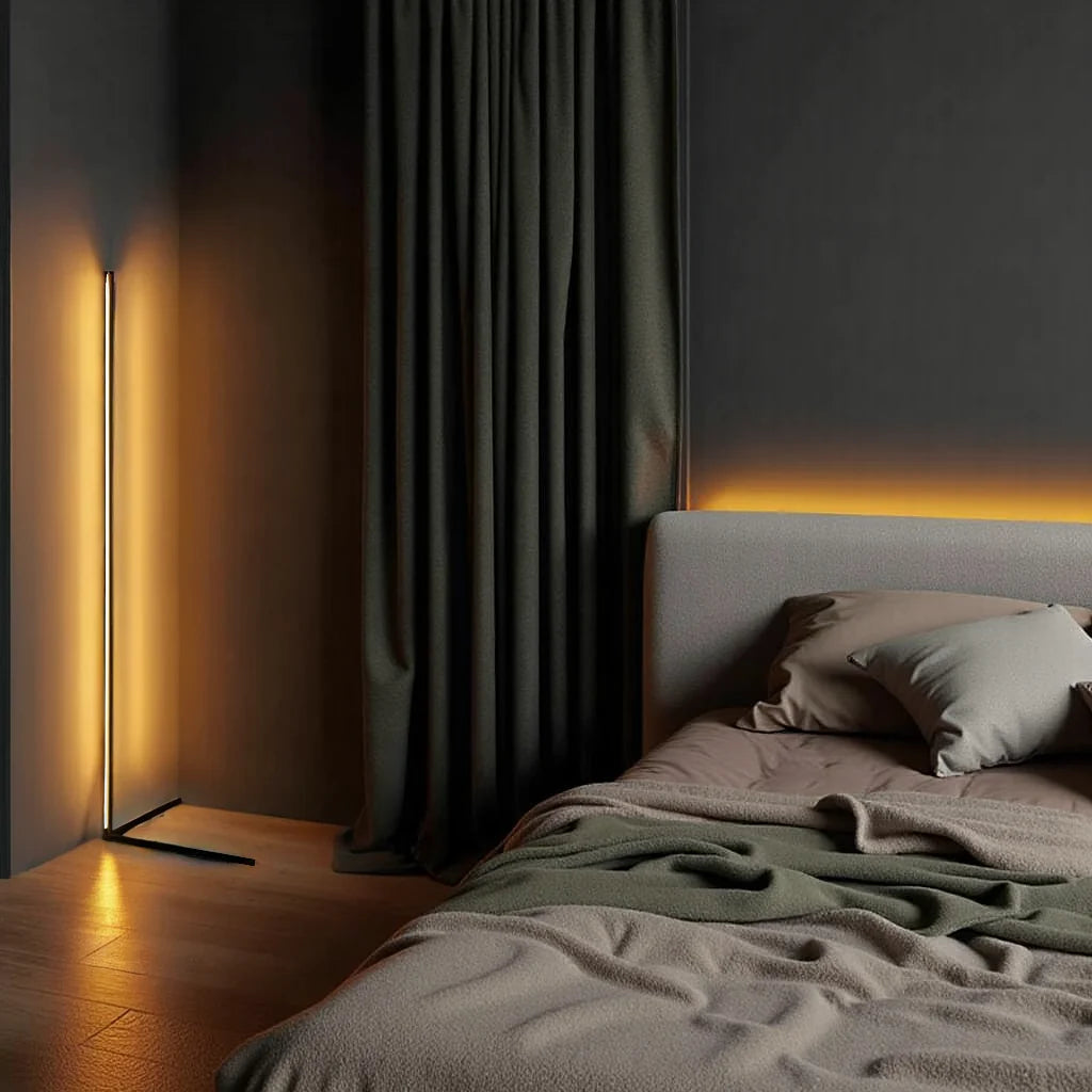 Lampadaire Design LED 24W Réglable Blanc Chaud et RGB Pied en V Minimaliste Éclairage d'Ambiance pour Salon | Koossa