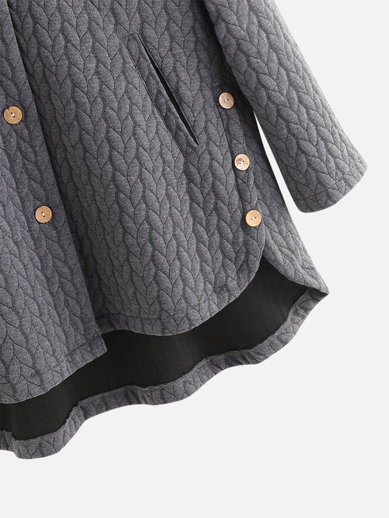 Women's Quilted Hooded Jacket with Wooden Buttons — Elegant Casual Coat for Autumn & Winter Outings | Koossa