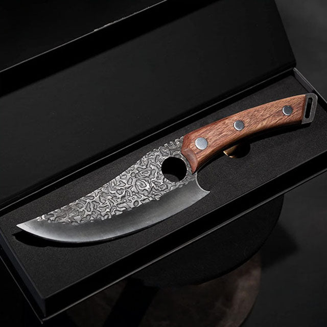 Couteau de Chef 20 cm Acier Inoxydable Manche Bois Coupe Précise Viande Légumes Cuisine Équilibre Japonais | Koossa