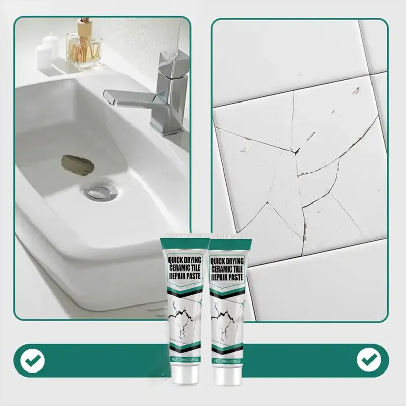 Mastic de Rénovation Carrelage 100 ml Céramique Marbre Porcelaine Fissures Éclats Étanche Mur Sol Cuisine Bain | Koossa