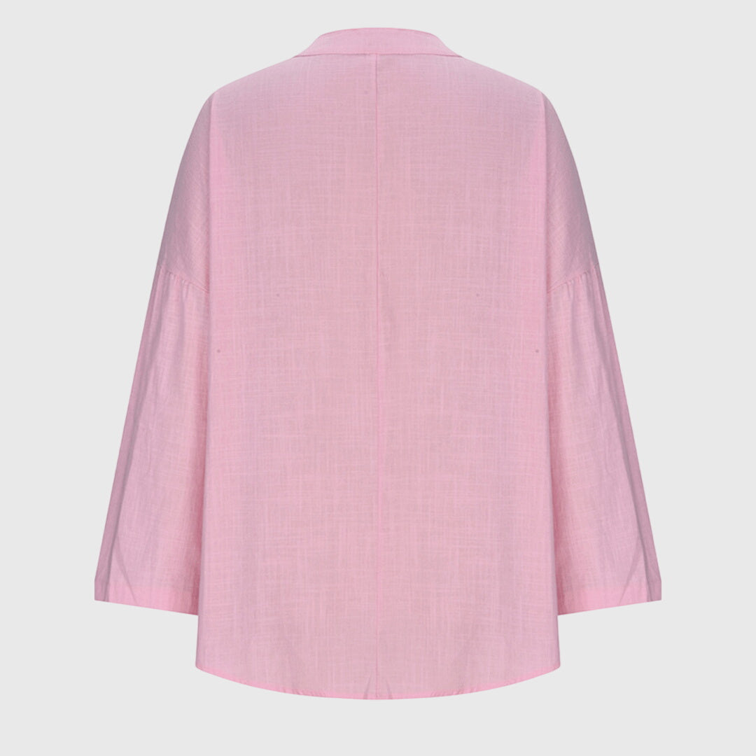 Women's Relaxed Long Sleeve Top in Soft Drape Fabric for Effortless Everyday Elegance | Koossa