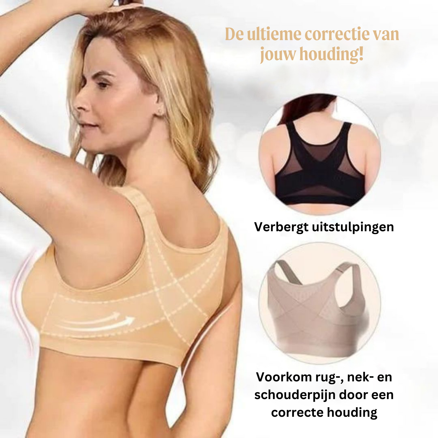 Women's Posture-Correcting Front-Fastening Wireless Bra — Everyday Comfort & Back Support for Mature Women | Koossa