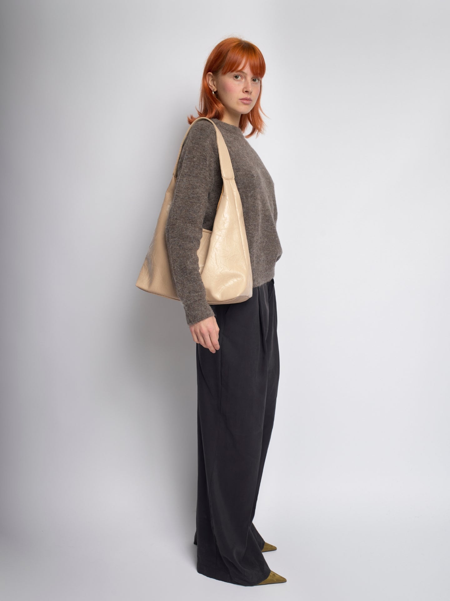 Soft Leather-Effect Tote Bag in Black with Matching Pouch | Spacious Everyday Shoulder Bag with Compartments | Koossa