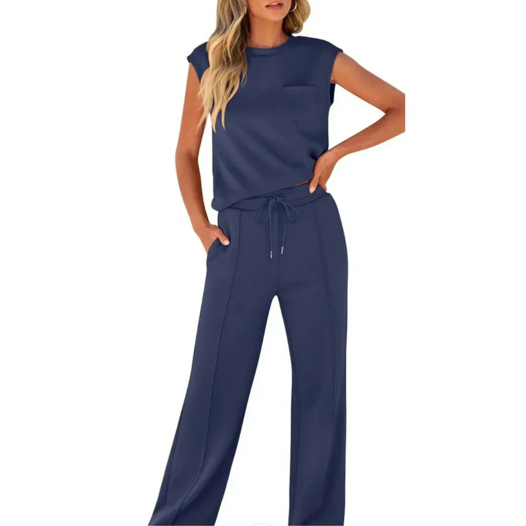 Women's Soft Jersey Lounge Co-ord Set in Nine Colours for Relaxed Summer Days and Comfortable Weekend Wear | Koossa