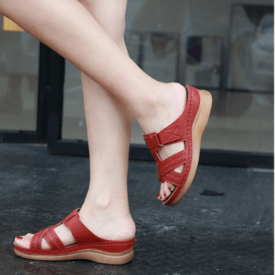 Women's Open-Toe Wedge Sandals with Cushioned Sole — Comfortable Summer Sandals for Everyday Wear & Travel | Koossa