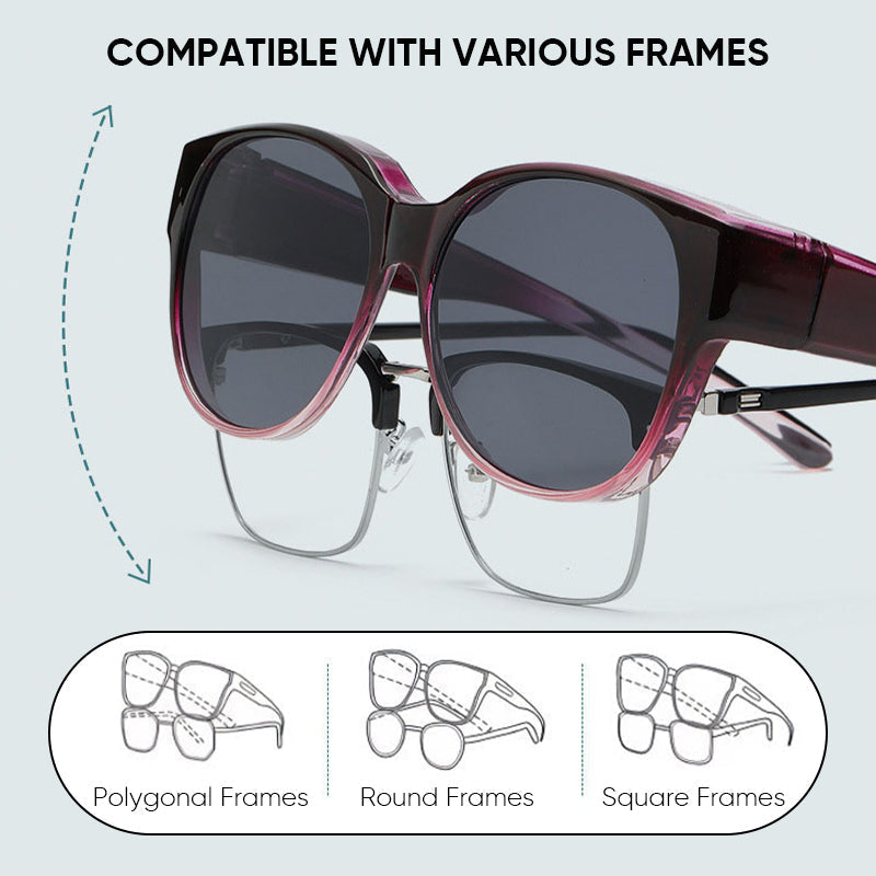 Surlinettes Solaires Polarisées UV400 Cat-Eye Protection Optimale pour Porteurs de Lunettes Homme Femme | Koossa