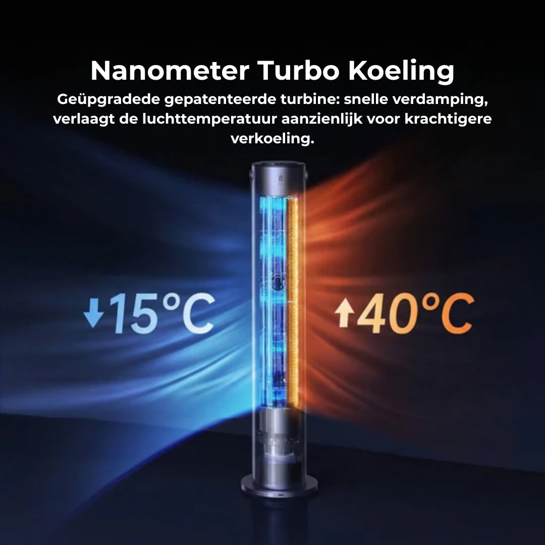 Refroidisseur d'air mobile à réservoir d'eau avec minuterie programmable et trois vitesses pour bureau et chambre | Koossa
