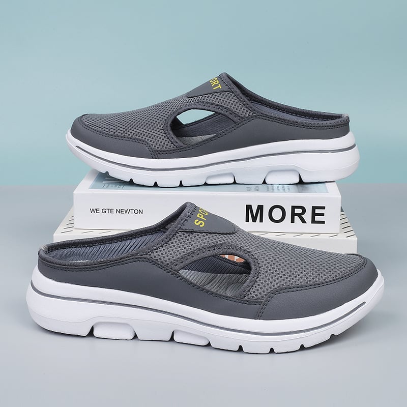 Men's Breathable Slip-On Mules with Side Cut-Outs — Lightweight Summer Shoes for Casual Everyday Wear | Koossa