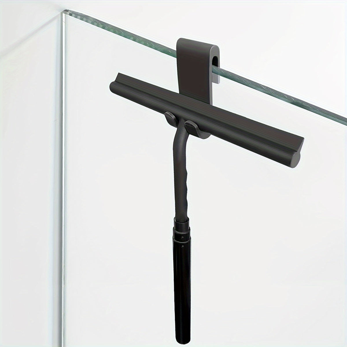 Telescoping Bathroom Squeegee with Floor Blade for Shower Doors, Glass Walls, Tiles | Wall-Mount Wiper for Bath | 42-Inch Extension | Lonoma