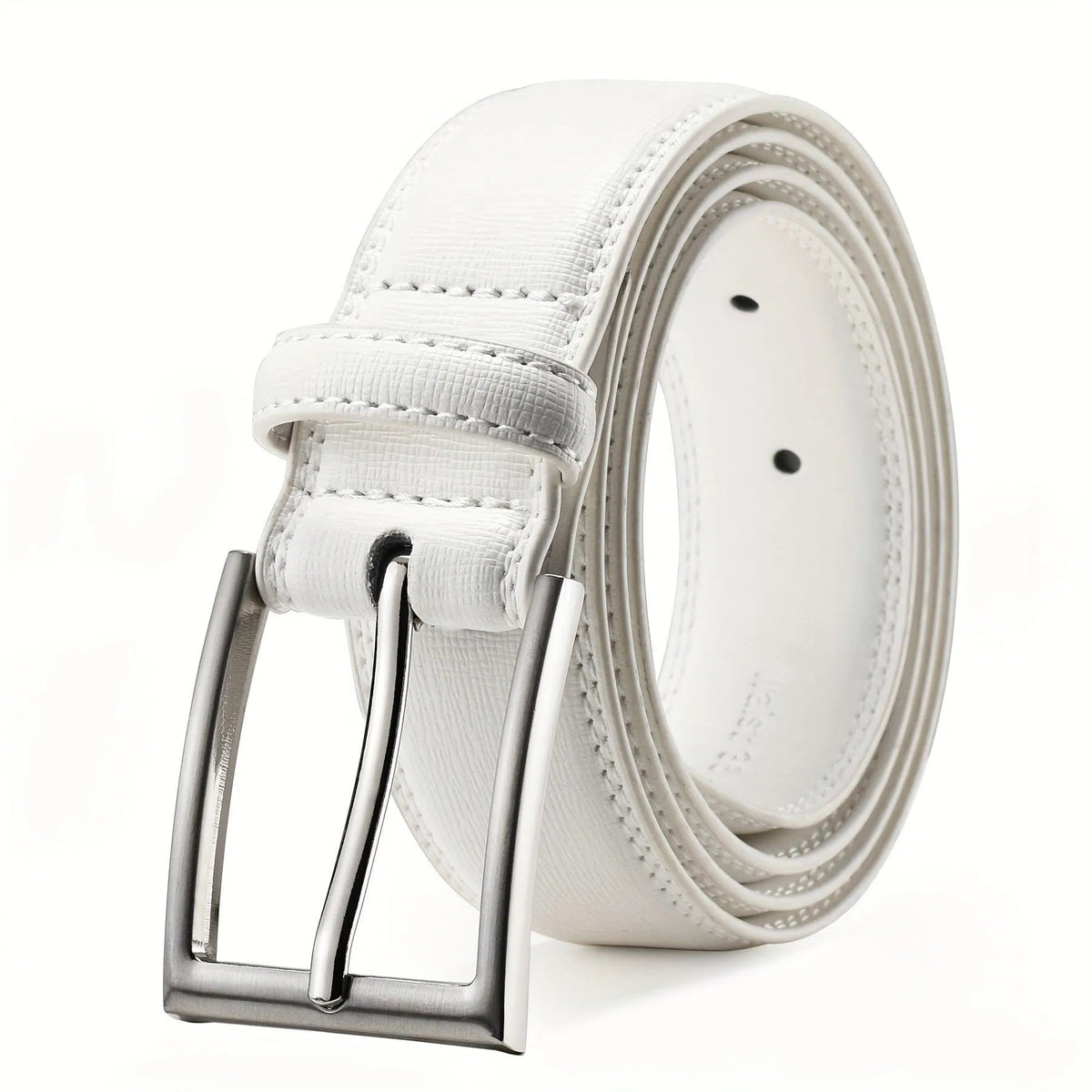Genuine Leather Belt for Men & Women, Classic Pin Buckle Dress Belt, Black Brown Tan Navy, Business & Casual Jeans Belt | Lonoma