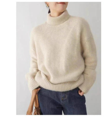 Women's Relaxed-Fit Turtleneck Jumper in Soft Knit | Everyday Layering Piece for Spring and Autumn | Koossa