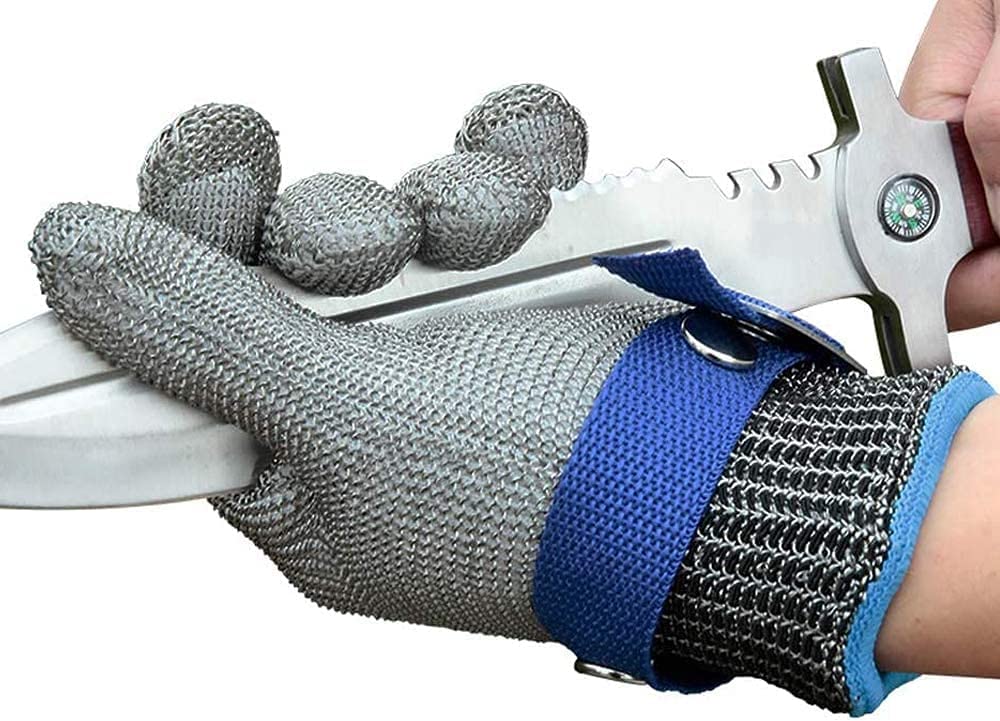 Cut Resistant Stainless Steel Mesh Glove, Food Safe Kitchen Safety Glove for Oyster Shucking, Fish Filleting & Meat Slicing | Lonoma