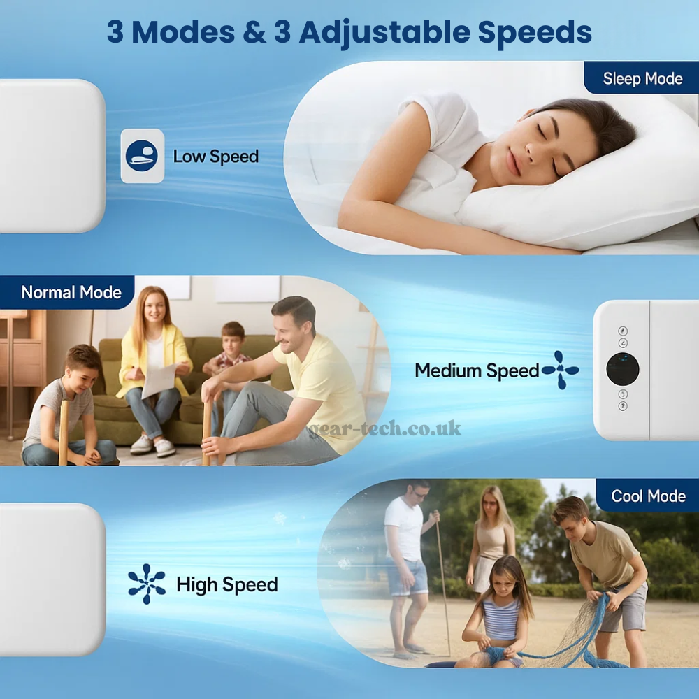 Rafraîchisseur d'Air Portable 3-en-1 avec Fonction Humidification et Ventilation pour Maison et Bureau | Koossa
