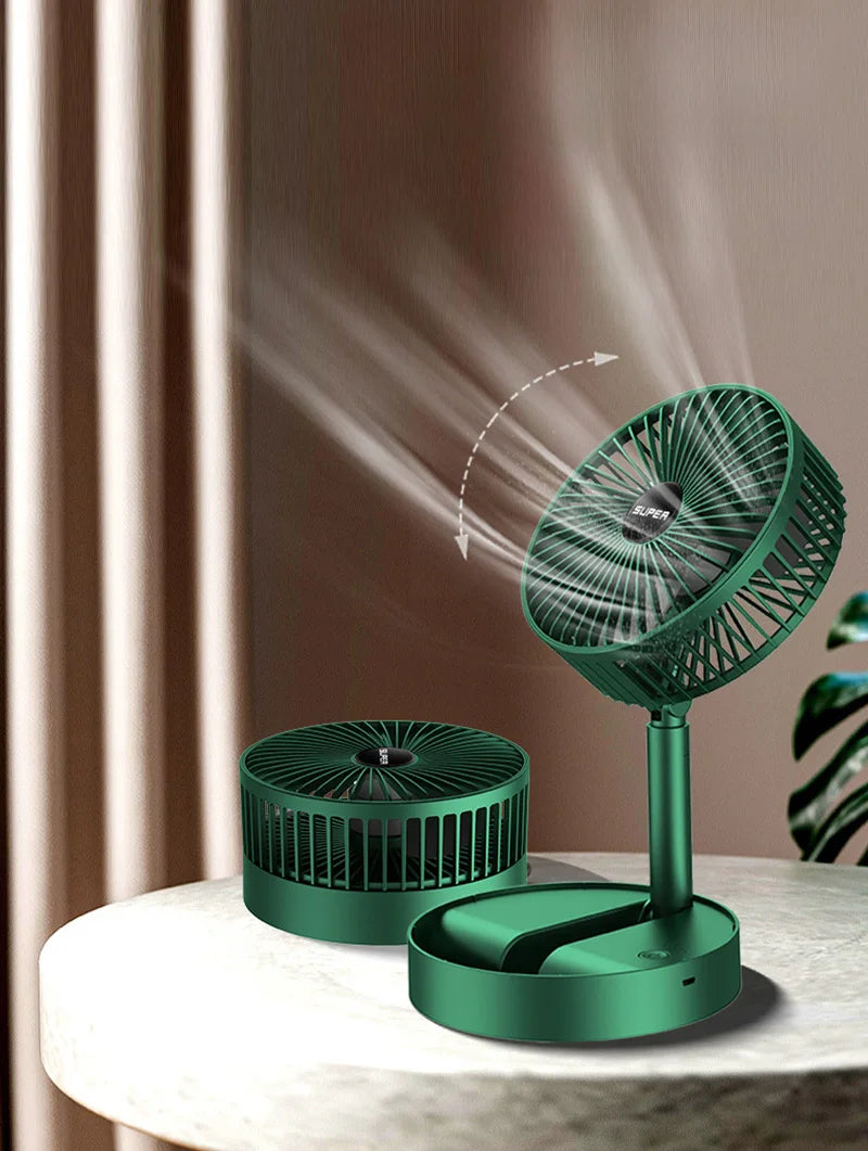 Compact USB Desk Fan with Five Speed Settings and Foldable Design for Office and Travel | Koossa