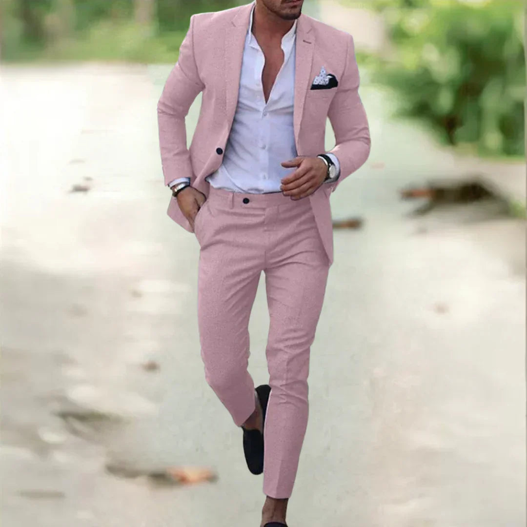 Men's Two-Piece Summer Suit — Lightweight Tailored Jacket & Trousers for Garden Parties & Smart Casual Occasions | Koossa