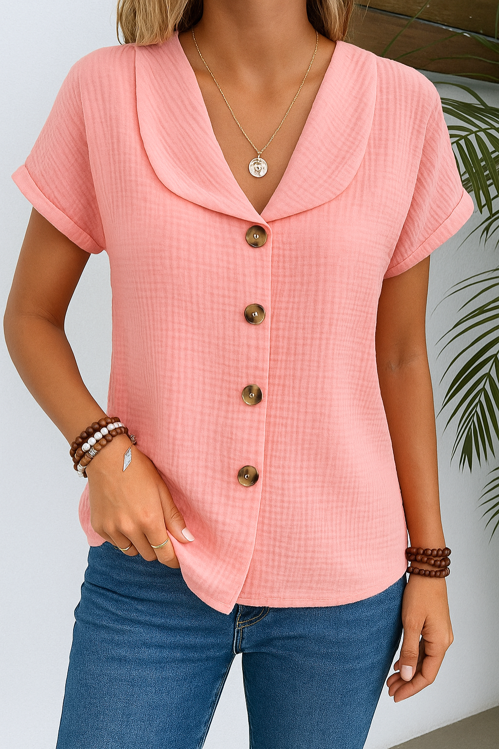 Women's Classic Button-Down Collar Blouse — Elegant Casual Shirt for Work & Weekend Wear | Koossa