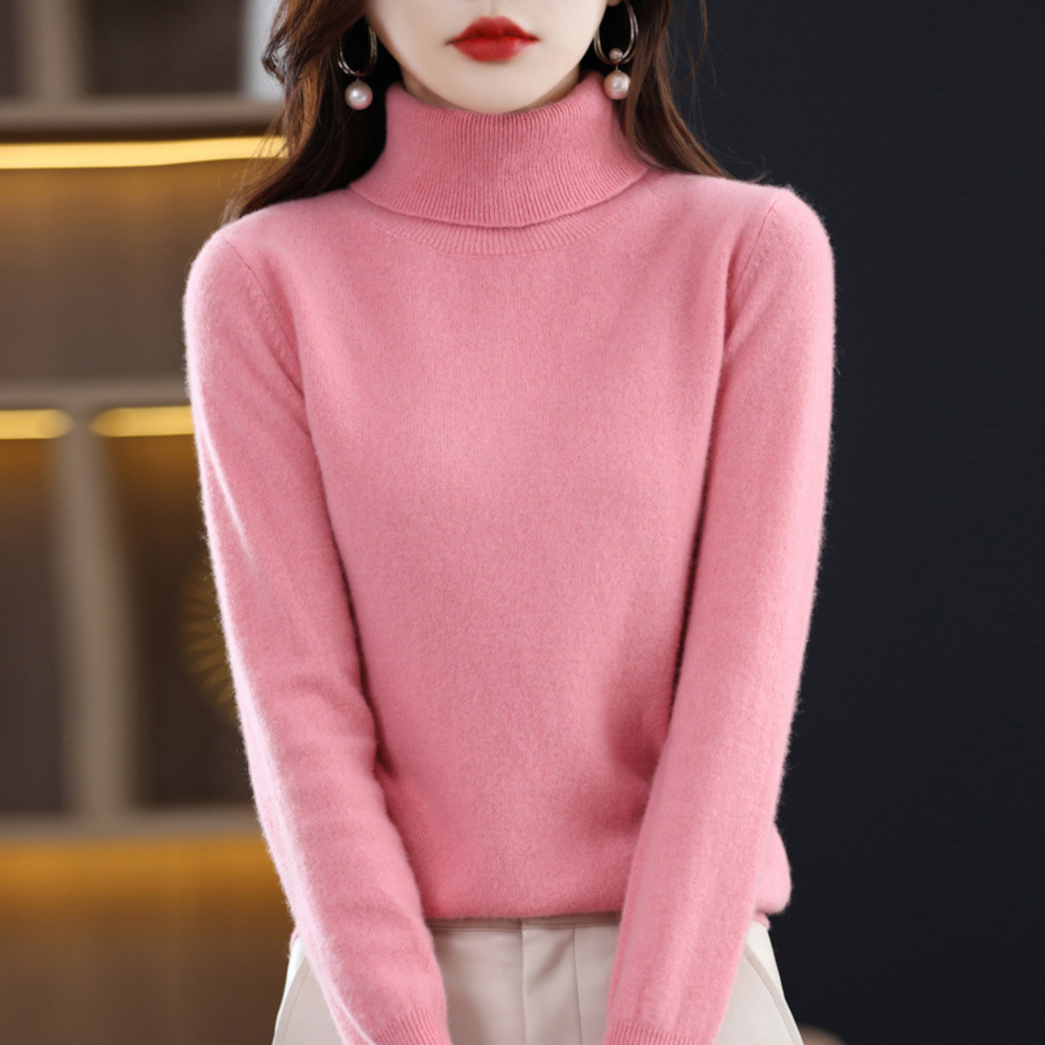 Women's Luxurious Rollneck Jumper — Classic Turtleneck Pullover for Autumn & Winter | Koossa