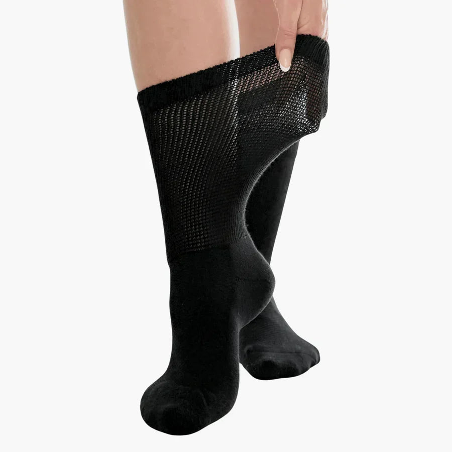 Seamless Diabetic Socks Cotton Circulation Support for Sensitive Feet Neuropathy Non-Binding Cushioned Heel Odor Control Daily Comfort | Lonoma