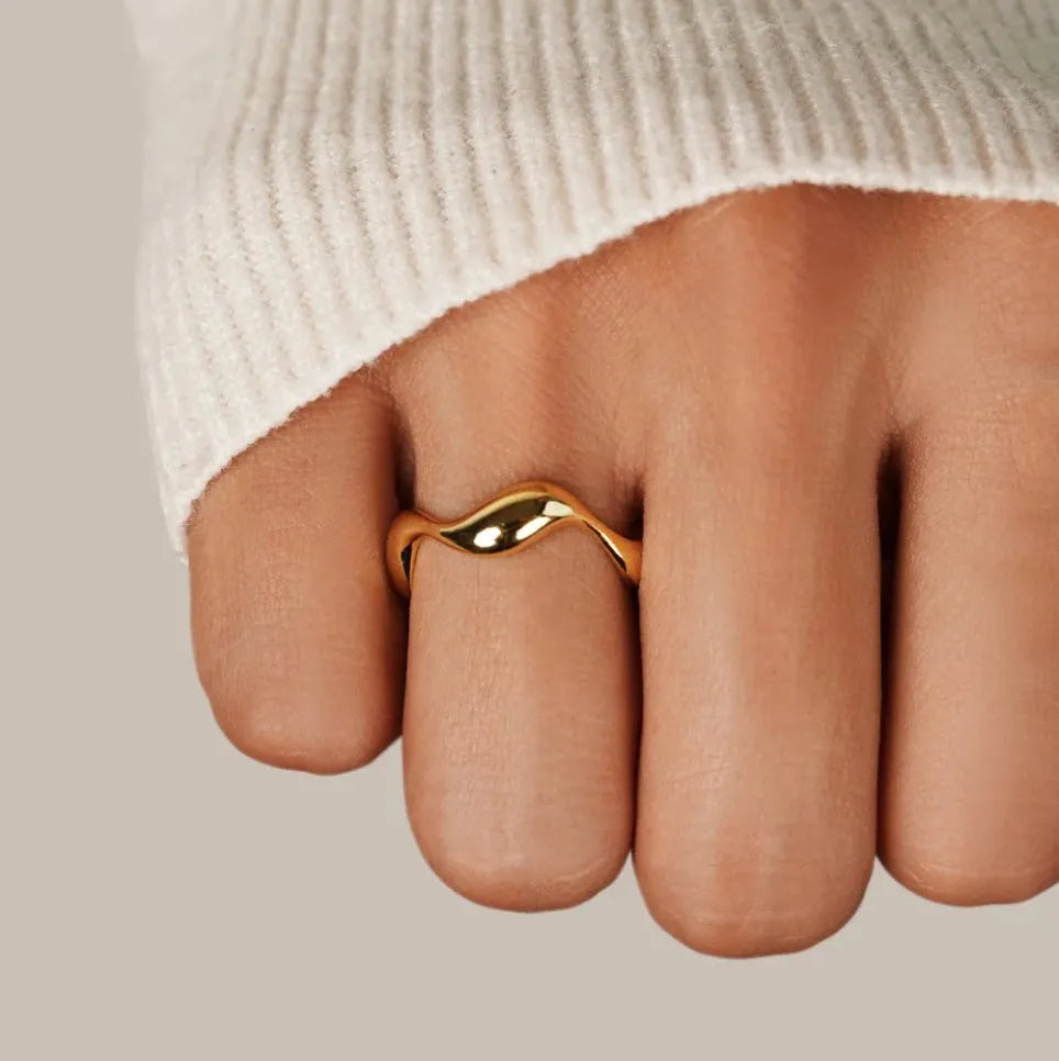 Women's Adjustable Ocean-Inspired Minimalist Ring — Elegant Everyday Jewellery for All Occasions | Koossa