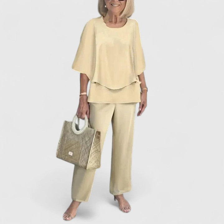Women's Relaxed Two-Piece Co-Ord Set in Lightweight Fabric for Effortless Everyday Style and Smart Casual Occasions | Koossa