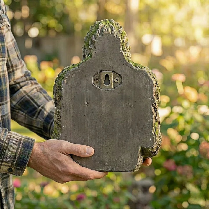 Mangeoire murale visage d'arbre en résine pour oiseaux sauvages décoration jardin extérieur sculpture nature | Koossa