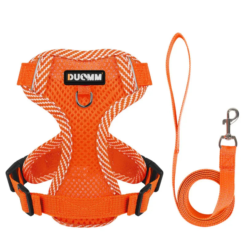 Dog Harness and Lead Set Breathable Mesh Reflective No-Pull Small Puppy Adjustable Vest | Koossa