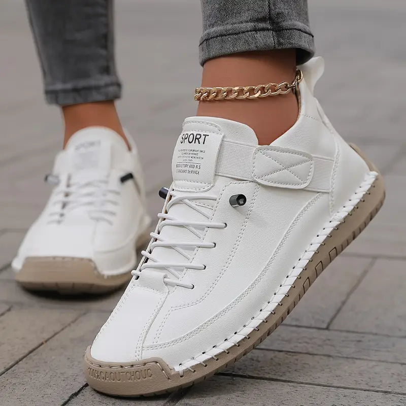 Lace-Up Walking Trainers in Canvas with Cushioned Sole | Women's Spring & Summer Athletic Footwear | Koossa