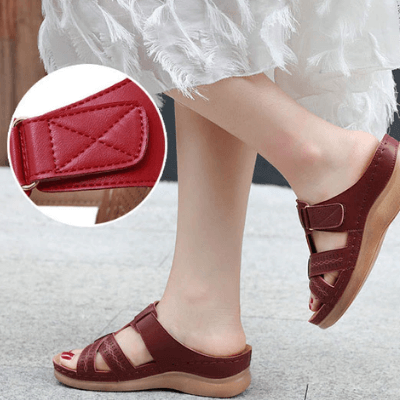 Women's Open-Toe Wedge Sandals with Cushioned Sole — Comfortable Summer Sandals for Everyday Wear & Travel | Koossa