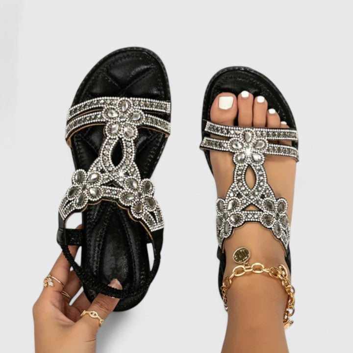 Women's Beaded Orthopedic Sandals | Supportive Comfort Footwear with Decorative Detail | Lightweight Summer Sandals for All-Day Wear | Koossa