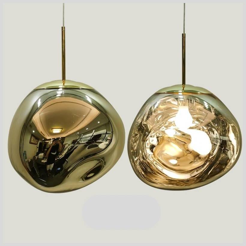 Suspension sphérique verre ou PVC finition miroir hauteur réglable éclairage décoratif salon salle à manger | Koossa