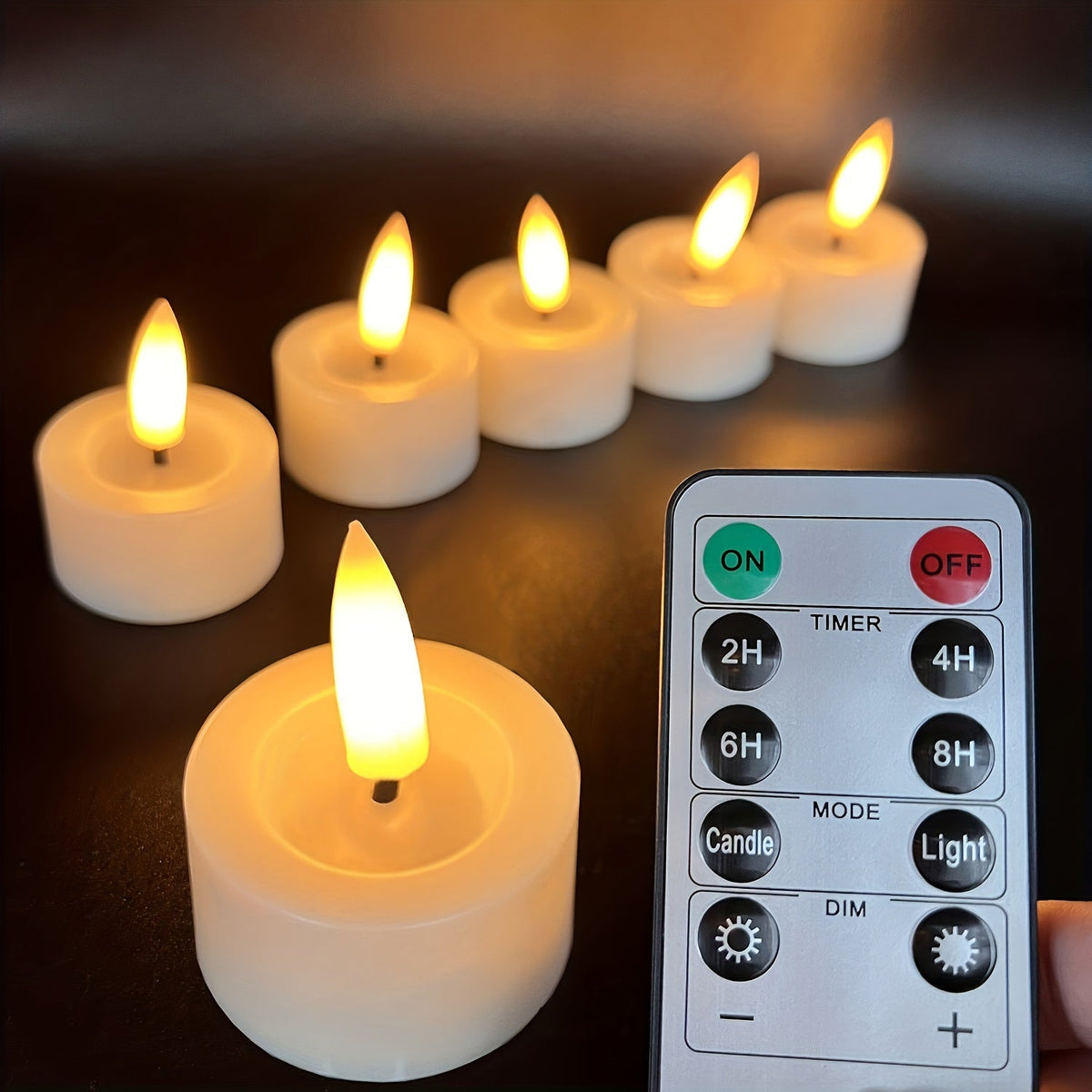 Flameless LED Tea Lights Flickering Battery Operated Glitter Candles with Auto-Off Timer, Dimmable for Home Decor, Mantel & Table | Lonoma