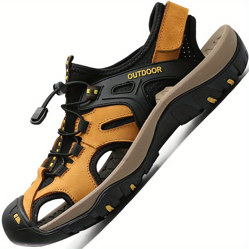 Men's Closed-Toe Sport Sandals with Elastic Strap, Breathable Hiking Sandals, Rubber Sole Summer Outdoor Walking Sandals | Lonoma
