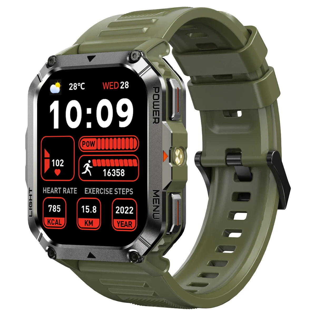 Tactical GPS Smartwatch with AI Voice Assistant + Bluetooth Calling + 120 Sport Modes + Built-In LED Flashlight for Hiking Outdoor Adventures | Lonoma