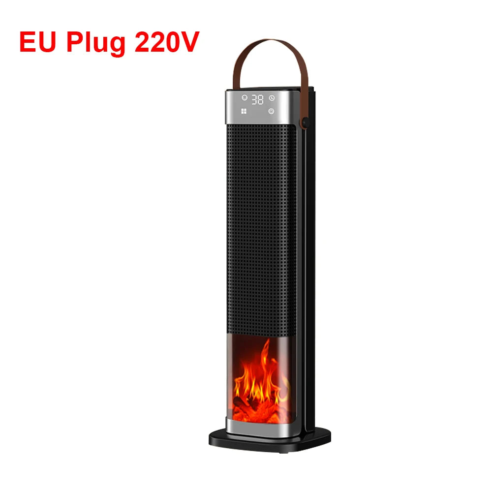 Tower Space Heater 2000W with Flame Effect & Timer for Bedroom, Office, Home Heating | Portable Electric Heater Touch Control | Lonoma