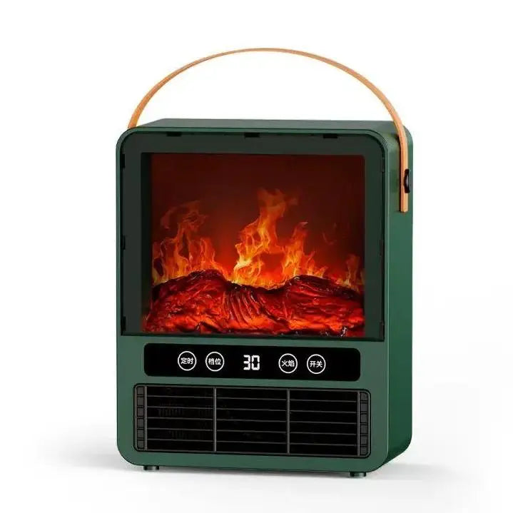 Ceramic Space Heater with 3D Flame Effect & Realistic Fire Sounds for Bedroom, Living Room, Office Desktop | Lonoma