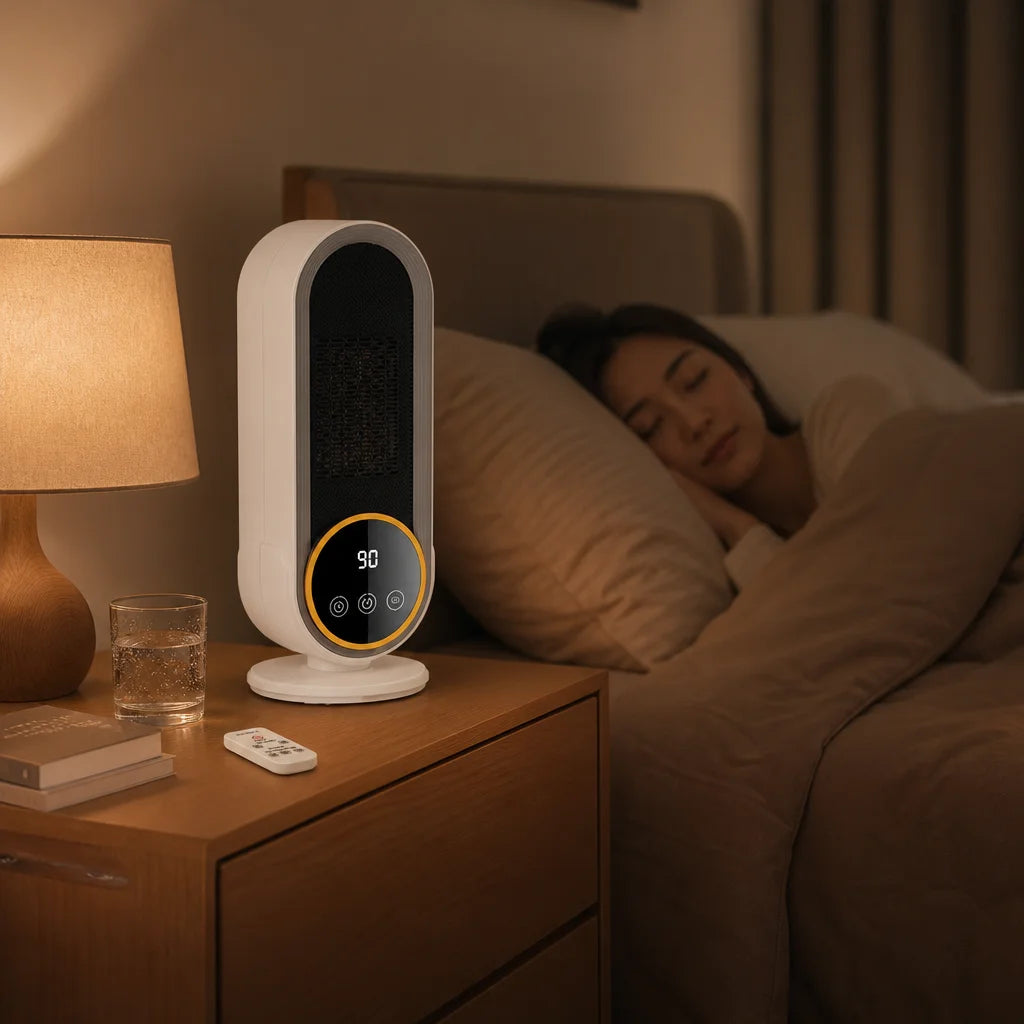 Portable Ceramic Space Heater with Tip-Over Protection, Touch Controls & Thermostat for Bedroom, Office, Desktop | Lonoma