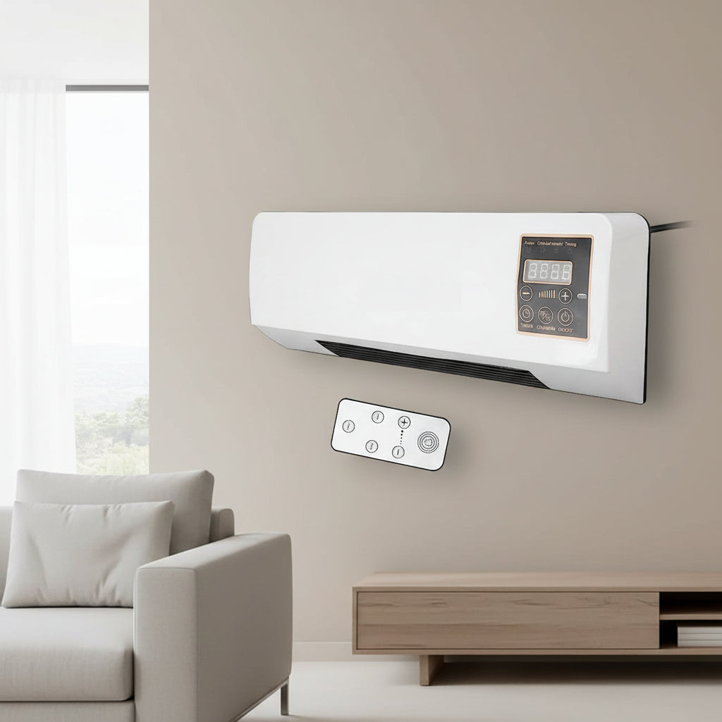 Climatiseur mural 4-en-1 réversible chauffage ventilation déshumidification silencieux avec écran LCD | Koossa