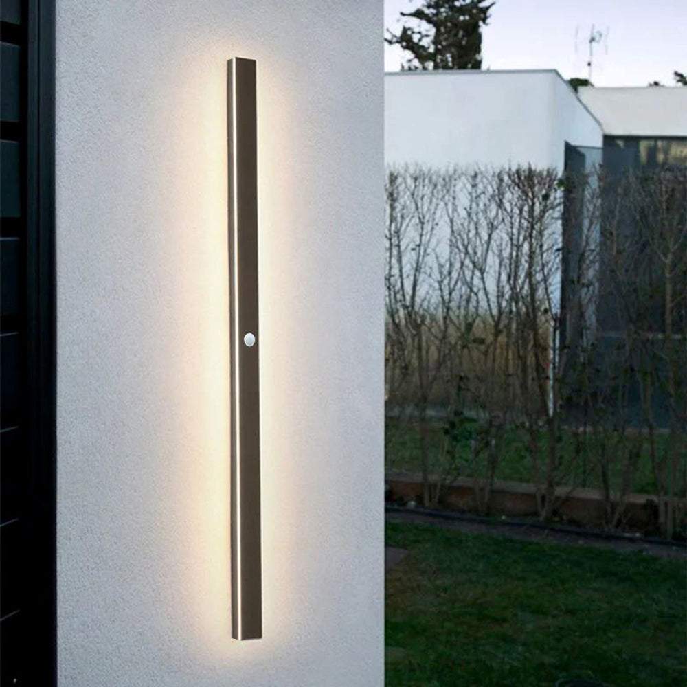 Outdoor Wall Light Fixture IP65 Waterproof Linear LED Strip Black Cement Gray 12-79 Inch Motion Sensor for Patio Porch | Lonoma