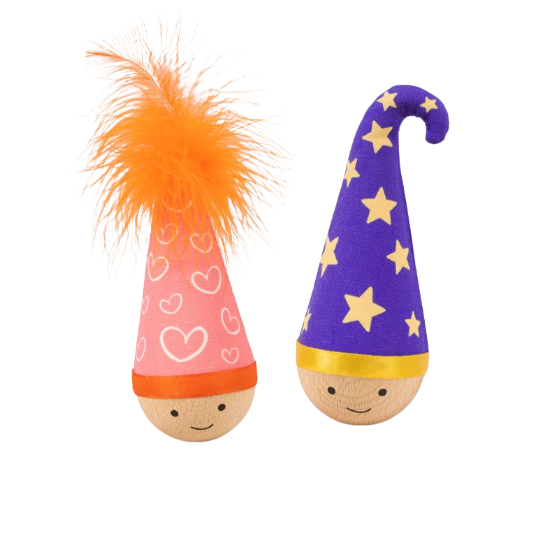 Cat Tumbler Toy Wobble Self-Righting Smiling Face Wizard Hat Indoor Kitten Adult Hunt Play Stimulation Roly Poly | Koossa