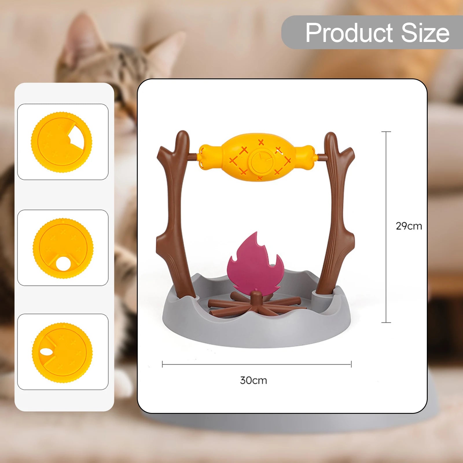 Cat Toy Slow Feeder Rotating Food Dispenser Interactive Puzzle Treat Spinner Adjustable 30cm | Koossa