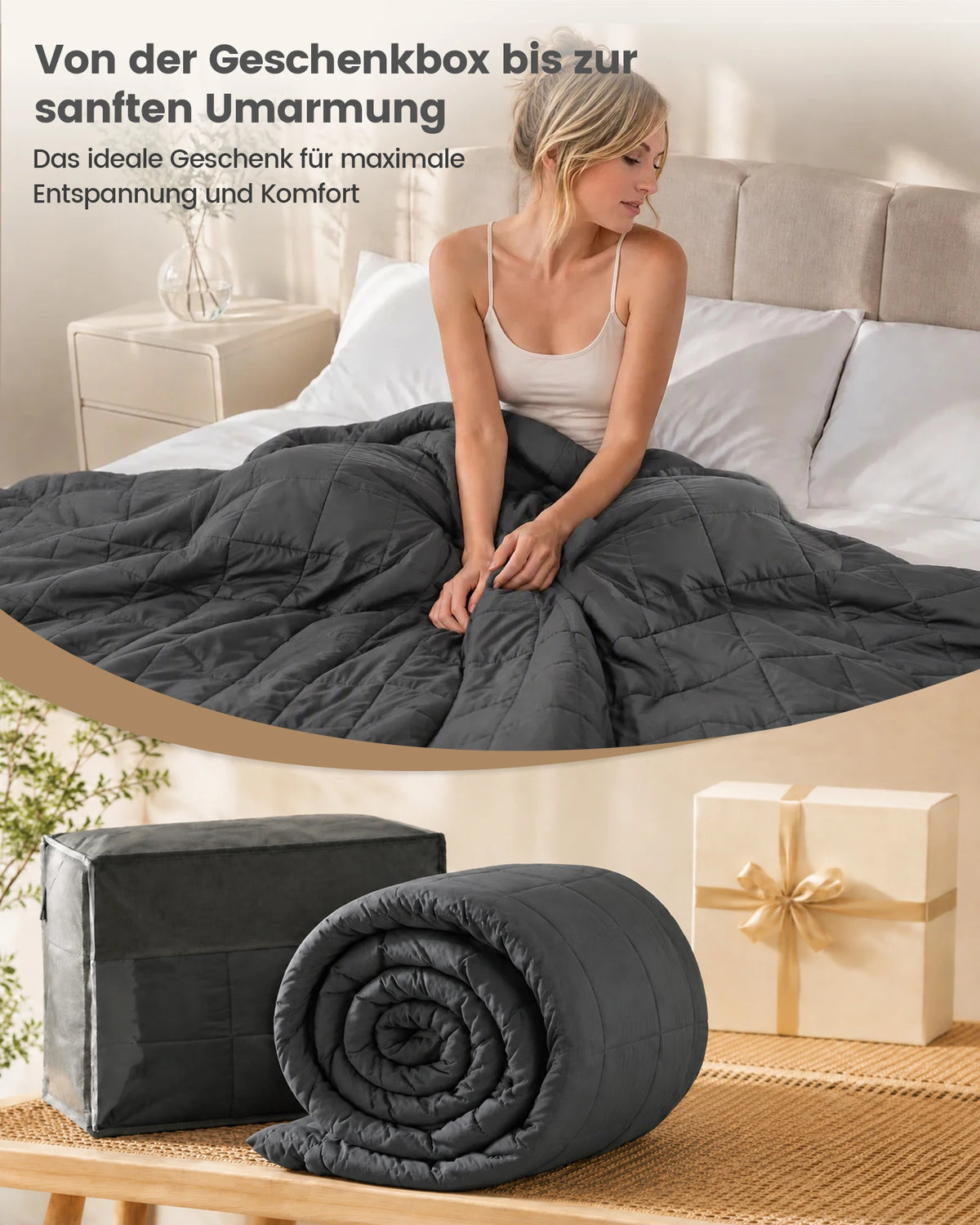 Weighted Blanket for Adults Heavy Calming Blanket Deep Pressure Sleep Therapy Anxiety Relief Breathable Polyester Glass Bead Fill 9-18 lb | Lonoma