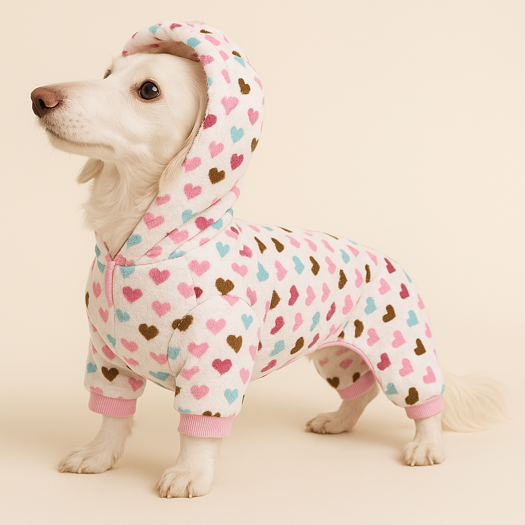 Dog Pyjamas Jumpsuit Printed Cotton Dachshund Onesie Four-Leg Suit Soft Warm Indoor Sleepwear Small Dog Loungewear Cosy | Koossa