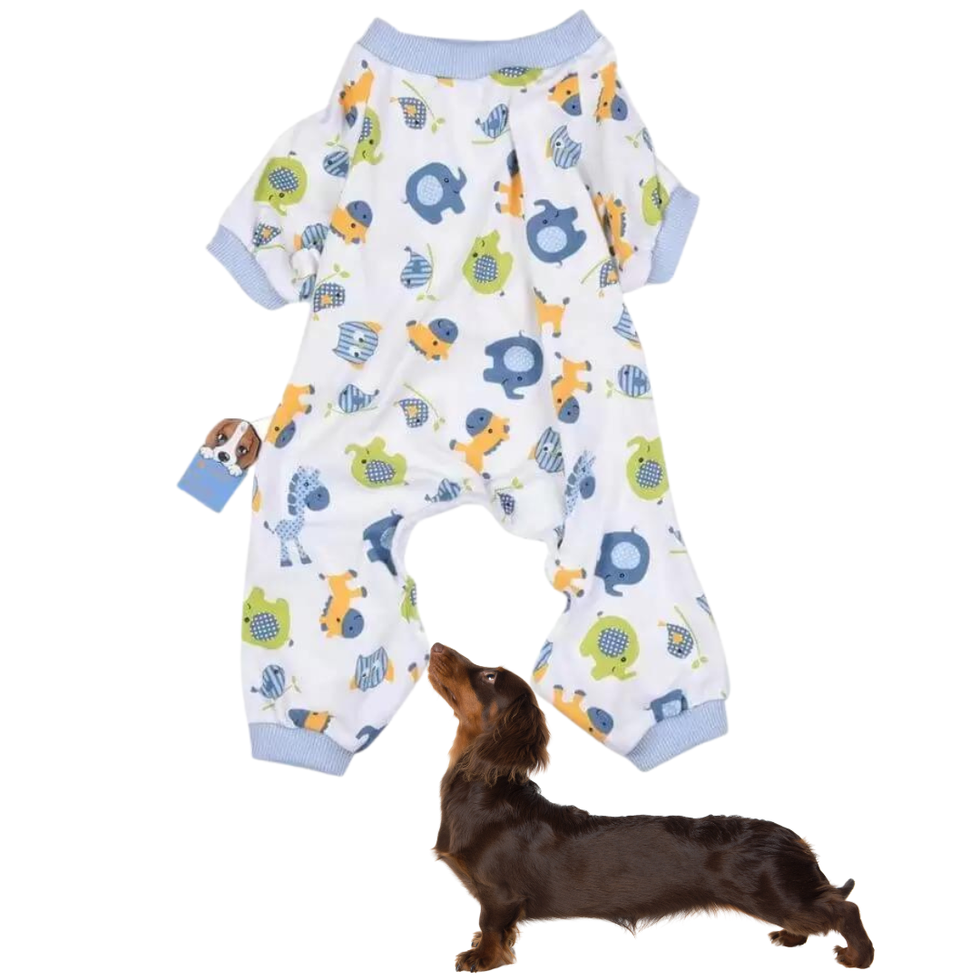 Dog Pyjamas Jumpsuit Printed Cotton Dachshund Onesie Four-Leg Suit Soft Warm Indoor Sleepwear Small Dog Loungewear Cosy | Koossa