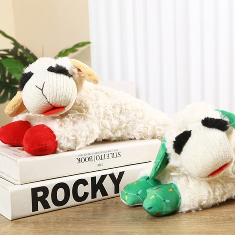 Dog Squeaky Plush Toy Sheep 11.4x4.7in Soft Chew Fetch Tug Puppy Comfort Cuddly Stuffed Animal | Koossa