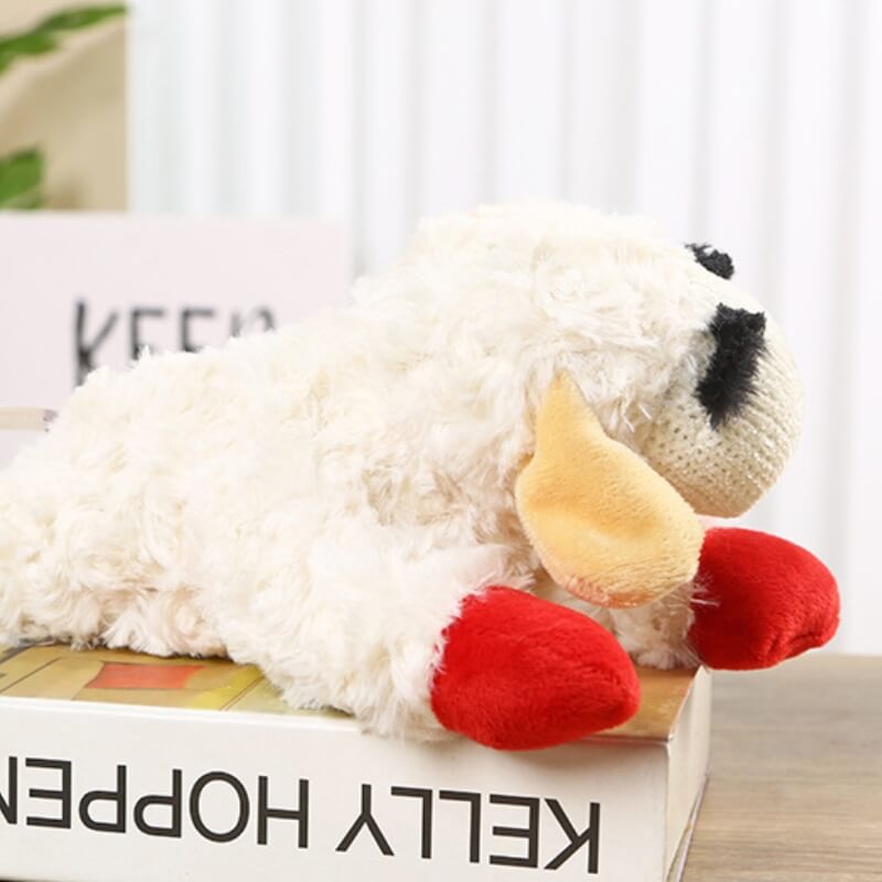 Dog Squeaky Plush Toy Sheep 11.4x4.7in Soft Chew Fetch Tug Puppy Comfort Cuddly Stuffed Animal | Koossa